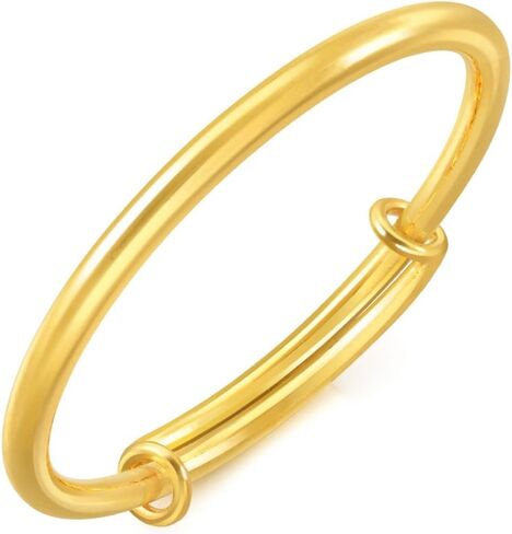 CHOW SANG SANG 999.9 24K Solid Gold Price-by-Weight 75.98g Gold Polished Finished Slip-On Bangle for Women 09218K | Adjustable Size in Saudi Arabia