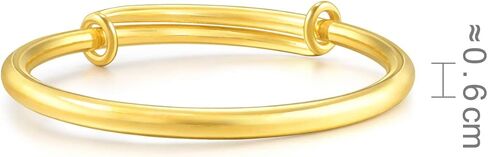 CHOW SANG SANG 999.9 24K Solid Gold Price-by-Weight 75.98g Gold Polished Finished Slip-On Bangle for Women 09218K | Adjustable Size in Saudi Arabia