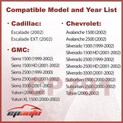 Epauto CP791 (CF8791A) استبدال مرشح الهواء المقصورة لشيفي سيلفرادو ، الضواحي ، تاهو ، Avalanche ، GMC Sierra ، Yukon ، Cadillac Escalade - يناسب موديلات GM Select 2000-2002 in Kuwait