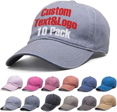 10Pack مخصص في الجهة الأمامية والخلفية قبعة البيسبول 100 ٪ قبعة مطرزة على القطن بنسبة 100 ٪ في حزمة 10 -bulk 10 in Kuwait