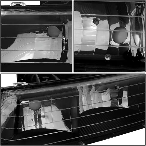 أسرة السيارات 4pcs بقيادة مجموعة المصابيح الأمامية DRL ومصابيح الوفير المتوافقة مع Chevy Silverado Suburban 1500 2500 3500 Tahoe 99-06 ، سائق وجانب الركاب ، عدسة مدخنة Clear Corner in Kuwait