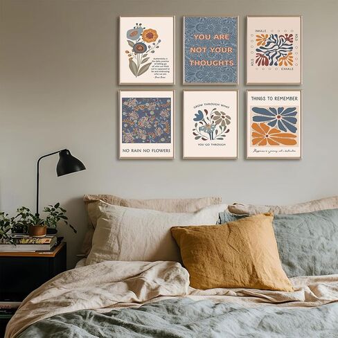 6 Mental Health Posters Bohemian Style Motivational Psychology Wall Decor Pictures Therapy Office Wall Art Inspirational Positive Quotes Canvas Poster Prints For Home Counseling Office Decor Unframed in Saudi Arabia