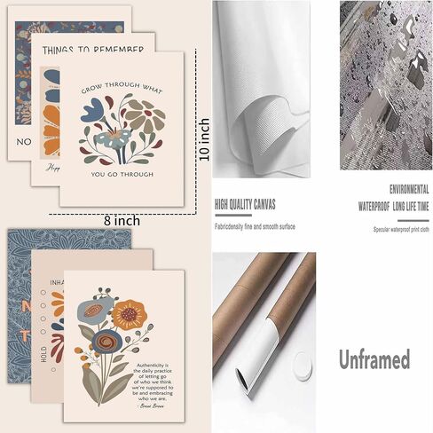6 Mental Health Posters Bohemian Style Motivational Psychology Wall Decor Pictures Therapy Office Wall Art Inspirational Positive Quotes Canvas Poster Prints For Home Counseling Office Decor Unframed in Saudi Arabia