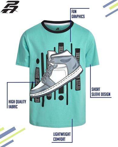 Pro Athlete Boys T Shirts - Soft Cotton Blend Short Sleeve Graphic Tees for Athleisure - Casual Boys Athletic Shirts (8-16) in Kuwait