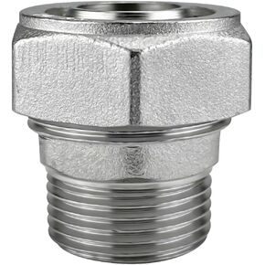 Straight Air Piping Fitting,3/4"Piping x 1/2"Male NPT Adapter, Brass-Nickel Plated Fittings for Garage Shop Compressed Air Line Piping System (2 PACK 1/2 NPT x 3/4 Piping)