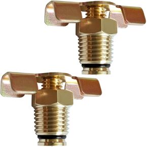 2PCS Drain Cock 1/4"NPT Male Brass Wing Style Drain Valve, Air Compressor, Radiator, Pump, Filter, Tank Replacement Part