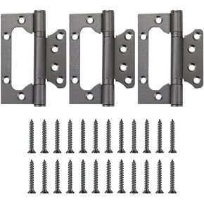 3Pcs Non Mortise Door Hinges Satin Nickel Stainless Steel Door Hardware 4 x 3 Inch Bearing Mute Smooth Interior Door Hinge for Furniture Cabinets with Mounting Screws