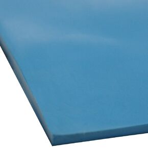 Silicone Sheet, Blue, 0.125" Thick, 6" Width, 6" Length, 60A Durometer