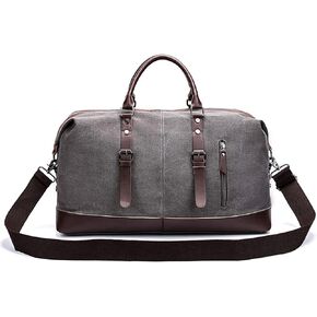 Travel Bag with Durable Canvas and Pu Leather is not Easy to Tear and Break, Suitable for Business Trip, Tourism, Camping and Outdoor Activities (Brown)