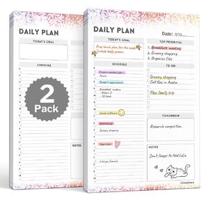 CRANBURY Tear-Off Weekly Planner Notepad - (8.5x11, Colorful) 54 Pages, Large Weekly Planner Pad, Undated Weekly Planning Pad with To Do List, Week of, Notes, plus Matching Note Pad