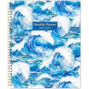 2025-2028 Monthly Planner/Calendar - Jul 2025 - Jun 2028, 3 Year Monthly Planner (36 Months) with Tabs ＆ Two-Side Pockets, 9" x 11", Twin-Wire Binding, Celebrity Quotes, Great for Long-Term Planning