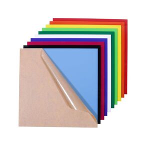 10 Pcs Colored Acrylic Sheets, Cast Acrylic Sheet 8 x 8 Inch(1/8" Thick), Laser Cutting Plastic Sheet for DIY Craft Items, Signs (No Transparent）