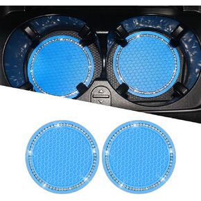 Pack-2 Bling Car Cup Holder Coasters, 2.76 Inch Auto Anti Slip Cup Holder Insert Coasters, Universal Anti Slip Cup Holder Coasters (Pink)