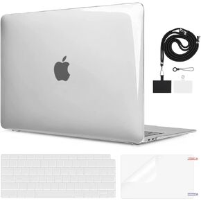 MOSISO Compatible with MacBook Pro 13 inch Case M2 2025, 2024, 2023-2016 A2338 M1 A2251 A2289 A2159 A1989 A1708 A1706, Plastic Hard Case&Keyboard Cover&Screen Protector&Phone Lanyard, Emerald Green