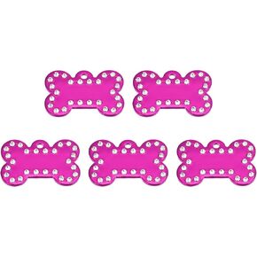 MECCANIXITY Metal Bone Tags Stamping,Rose Red Blank Dog Tags DIY Engraving Blank Tags Aluminium for Pet Dog ID Tags,Pendant Decoration,Craft Tags,Pack of 5
