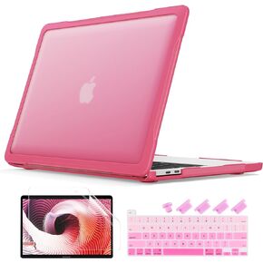 Batianda Ultimate Protection Case for New MacBook Pro 13 inch Model A2338 M2 M1 Chip A2251 A2289 2022 2020 Release Matte Carbon Fiber Edges Shockproof with Keyboard Cover Screen Protector,Transparent