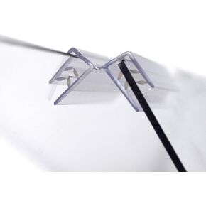 Plastic Hinged Plexiglass Connectors for Acrylic Sheets, Sneeze Guards 3/16" to 1/4" Thick Glass, 2 Way Hinge Panel Joiner, Clear, 10 Pack