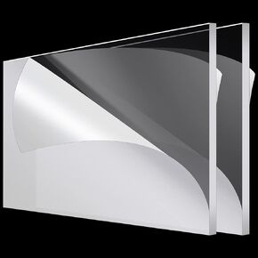 Roowest 2 Pcs Clear Acrylic Sheet Panels Transparent Cast Sheet Plastic Panels Sheets Acrylic Board Acrylic Panel with Protective Film for Craft DIY Projects Sign(24 x 48 Inch, 1/4 Inch, 2 Pcs)