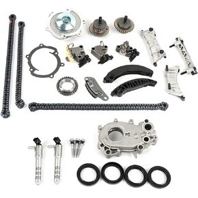 9-0753S Timing Chain Kit - With Oil Pump + Water Pump & Solenoid Fits for Buick for Pontiac for Cadillac for Saab for Saturn 3.0L 3.6L Engine Aftermarket Parts