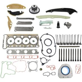 Timing Chain Kit & Engine Valves Gasket Kit Replacement for 2009-2015 Audi A4 Q5 VW Jetta Passat Ti-guan 2.0 TSI CCTA CAEB Part# 06K109158AD 06H109469T