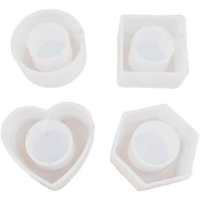 New 4 Shapes Minimalist Napkin Holders Ring Resin Molds Kit Round Square Heart Hexagon Napkin Buckles Resin Casting Mold Kit, DIY Silicone Molds Making Craft, Meaningful Handmade Works