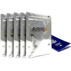 Faraday Cage EMP ESD Bags Premium 5pc Uber Thick & Heavy Duty 5x7 Cell iPhone Android Windows w/ 5 Bags