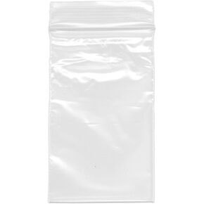 Plymor Zipper Reclosable Plastic Bags, 2 Mil, 2.5" x 4" (Pack of 100)