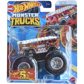 Hot Wheels Monster Trucks 5 Alarm, Includes Connect and Crash Car