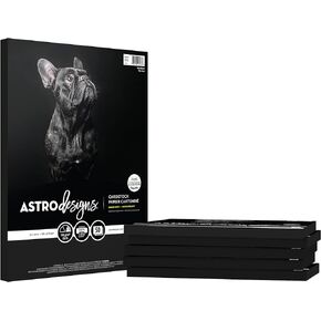 ASTRODESIGNS™ Colored Cardstock, 8.5" x 11", 65 lb/176 gsm, Black, 6 Individual Packs of 50 Sheets - 300 Sheets in Total (91333-01)