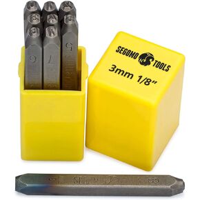 Segomo Tools 1/4 Inch (Sizes: 0-8) Professional Number Metal Stamps Set (for Leather, Wood, Copper, Brass, Aluminum, Mild Steel) | 9 Pcs Number Metal Punch Kit | 6 MM Steel Number Stamps - NUMBER14