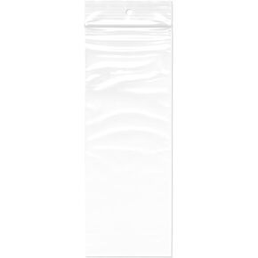 Plymor Zipper Reclosable Plastic Bags, 2 Mil with Hang-Hole, 3" x 8" (Pack of 100)