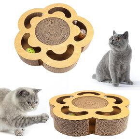 2 Pack Magic Organ Cat Scratching Board Cat Accordion Toy, Snufflepaw Accordion for Cats, Cat Accordion Toy, Cat Scratcher Cat Bed Interactive Scratcher Cat Toy, Foldable Recyclable Comes with Ball