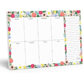 Sweetzer & Orange Floral Weekly Planner 2025, Undated Sheets To Do List Notepad, 7x10" Day Desk Note Pad Easy to Tear, School and Home Checklist Productivity Organizer, Work and Daily Planner