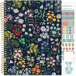 bloom daily planners 2024-2025 Academic Year Day Planner (July 2024 - July 2025) - 5.5" x 8.25" - Weekly/Monthly Agenda Organizer Book with Stickers & Bookmark - Garden Party, Navy