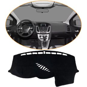 غطاء لوحة سيارة فورد فوكس 2012-2018 داش ماتس وسادة حماية الظل (سجادة ممتازة، أسود) in Kuwait