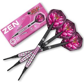 Shot Darts Soft Tip, Zen Juji (18g / 20g) 80% Tungsten Barrels, Front Weighted with Short Length for Precision, Handcrafted Professional Dart Set and Flights Made in New Zealand, Plastic Tip Bar Darts