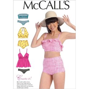 McCall's Patterns M7168 Misses' Swimsuits Sewing Template, E5 (14-16-18-20-22)