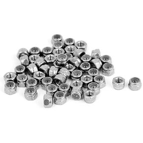 uxcell a15071300ux0538 M3 x 0.5mm Stainless Steel Nylock Nylon Insert Hex Lock Nuts (Pack of 50)