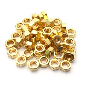 100Pcs M3 Brass Internal Threaded Hexagon Hex Nuts 3mm Thread Inner Diameter