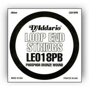 D'Addario LE020PB Phosphor Bronze Loop End Single String, 020