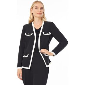 Kasper Women's Combo Framed Open Cardigan