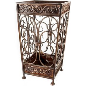 حامل مظلة معدني مربع مع صينية تنقيط قابلة للإزالة، أحمر / بني in Kuwait