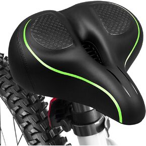 MSDADA Oversized Bike Seat, Comfortable Wide Bike Seat Cushion for Men Women, Excercise Bike Seat Replacement for Stationary/Exercise/Indoor/Outdoor/Mountain/Road Bikes