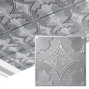 Art3d Drop Ceiling Tiles 24x24 in Black (12-Pack, 48 Sq.ft), 3D Wainscoting Panels Glue Up 2x2