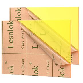 Lesnlok Green Acrylic Sheets 1/8 inch Thick 3mm 2 Pack 12 x 16 Clear Green Plexiglass Sheets,for Sign,Craft,Painting,Laser Cutting,DIY Display Projects… (12"x 16", Green, 2)…