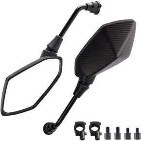 AUTOXBERT Motorcycle Mirrors For Handlebars, Scooter Mirrors ATV Mirrors With 8mm 10mm Bolt 7/8in Handlebars, Universal Rear View Mirror Fit For Dirt Bike, Scooter, ATV, Cruiser, Suzuki And More