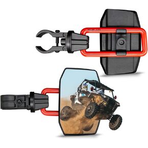 UTV Side Mirrors for 1.65"-2" Roll Cage, Aluminum Solid Bracket, 2023 New UTV Mirrors, Adjustable Satisfactory Viewing Angle Compatible with Polaris RZR, Can Am X3, Kawasaki Mule, Honda Pioneer SXS in Kuwait