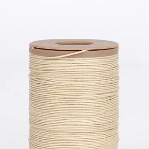 CNBTR 100m Natural Ramie Round Waxed Thread Cord 0.55mm Dia for DIY Handwork Beige