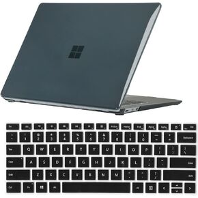 Se7enline Compatible with 2022 2021 2019 2018 13.5 inch Microsoft Surface Laptop Case for Surface Laptop 5/4/3/2 with Alcantara Material Model1769/1867/1958/1950 Cover&Keyboard Cover,Matte Black