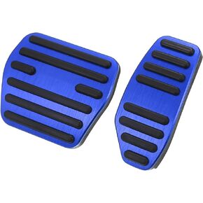 X AUTOHAUX 1 Set Anti Slip No Drilling Aluminum Alloy Brake and Gas Accelerator Pedal Covers Foot Pedal Pads for Nissan Kicks X-Trail Rogue Sport Qashqai Blue